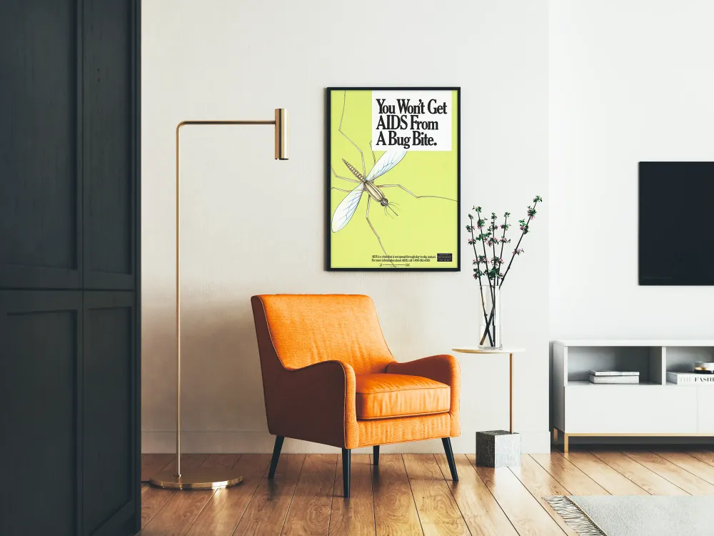 Affiche de sensibilisation You Won't Get AIDS From Bug Bite