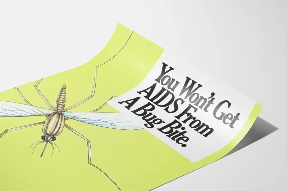 Affiche de sensibilisation You Won't Get AIDS From Bug Bite