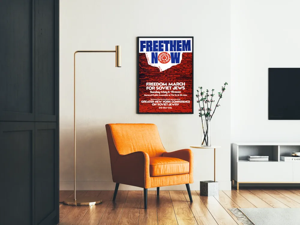 Affiche Solidarité Free Them Now pour la Marche des Juifs Soviétiques