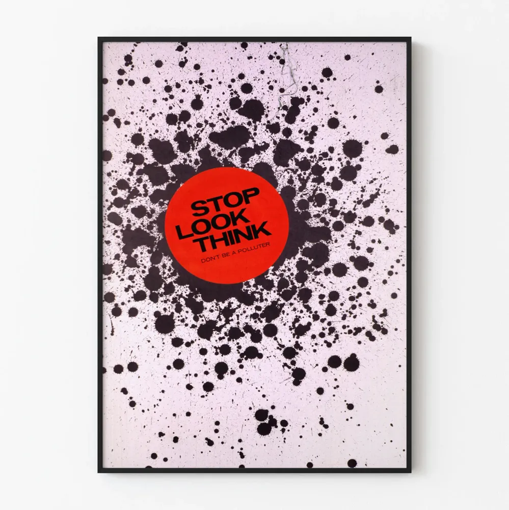 Affiche Stop Look Think pour une décoration murale engagée