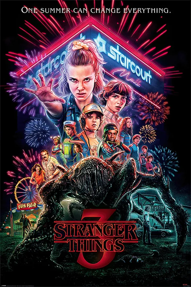 Affiche Stranger Things Saison 3 Été 85