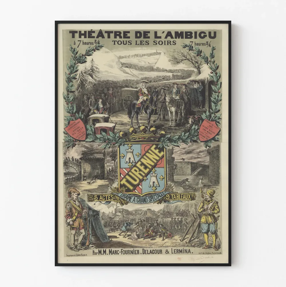 Affiche Theatre de l'Ambigu - Drame Turenne Grand Spectacle