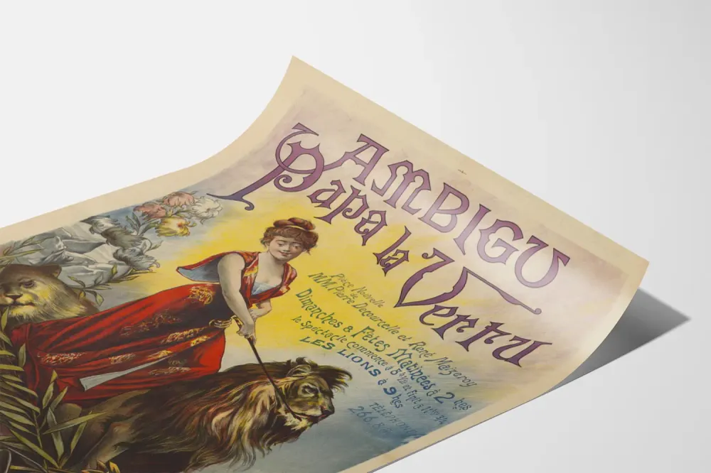 Affiche Théâtrale Ambigu Papa la Vertu - Décoration Murale Vintage
