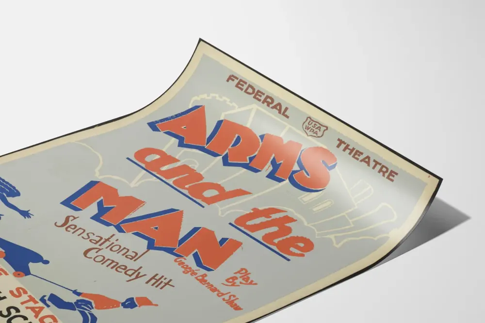 Affiche Théâtrale Arms and Man - Décoration Murale Vintage
