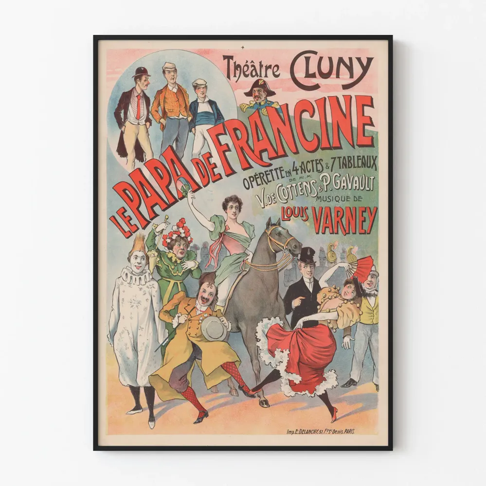 Affiche Théâtre Cluny Le Papa de Francine Opérette Vintage