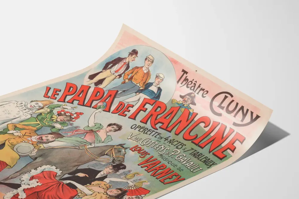Affiche Théâtre Cluny Le Papa de Francine Opérette Vintage