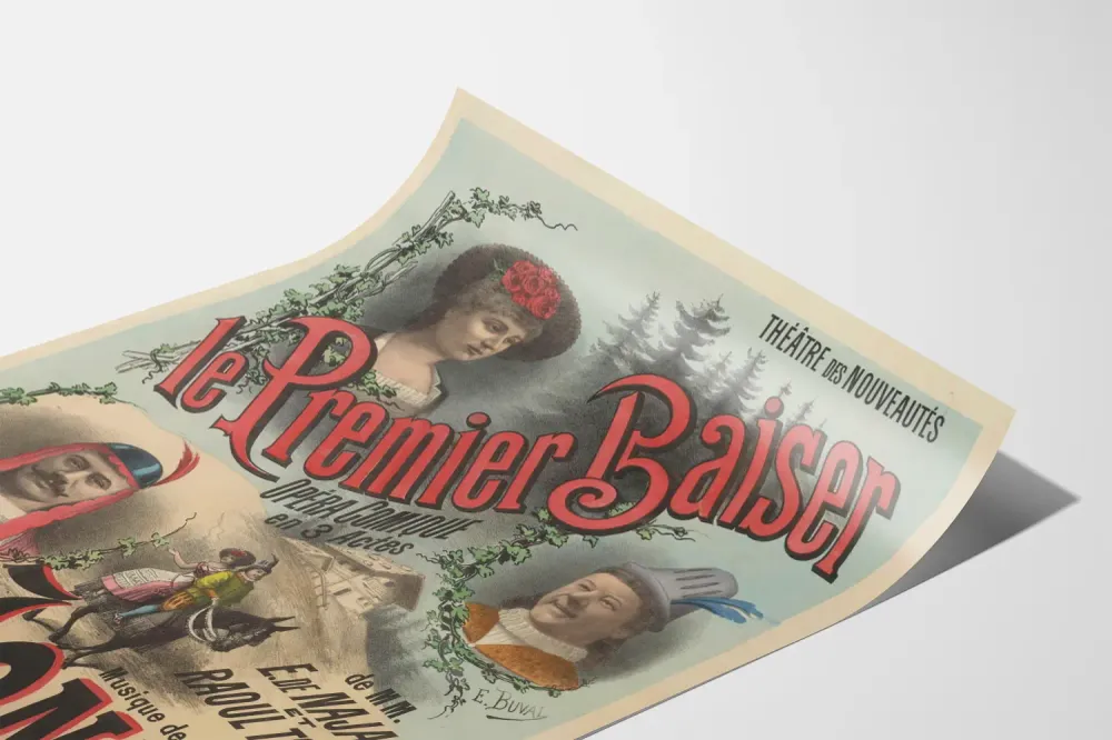 Affiche Théâtre des Nouveautés - Le Premier Baiser opéra comique