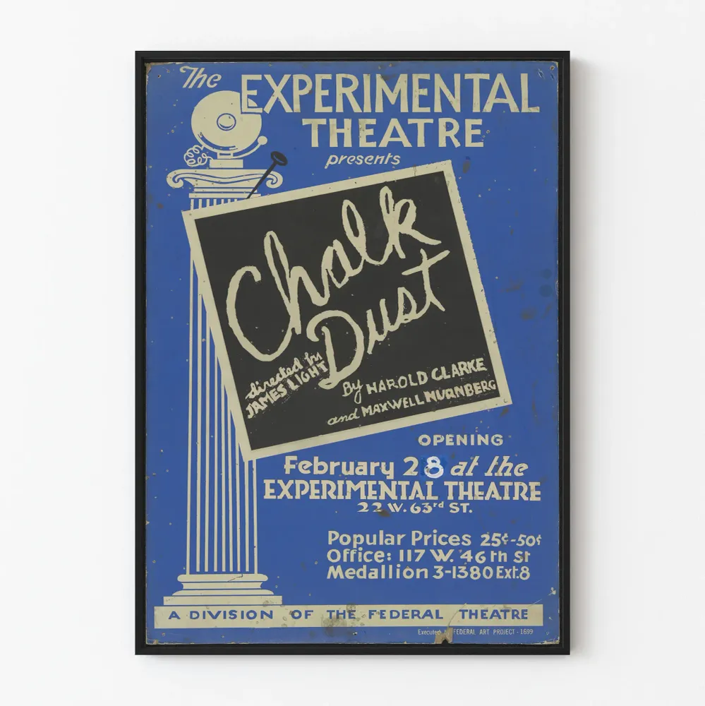 Affiche Théâtre Experimental Chalk Dust - Décoration Murale Vintage