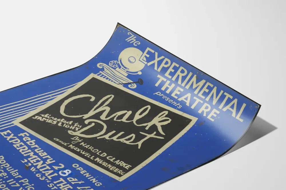 Affiche Théâtre Experimental Chalk Dust - Décoration Murale Vintage