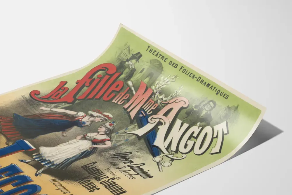 Affiche Théâtre La Fille de Mme Angot - Décoration Murale Vintage