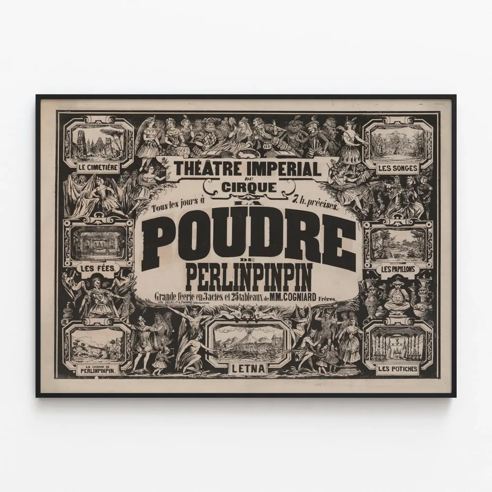 Affiche Théâtre Impérial du Cirque - La Poudre de Perlinpinpin