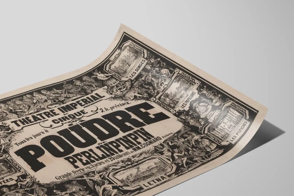 Affiche Théâtre Impérial du Cirque - La Poudre de Perlinpinpin