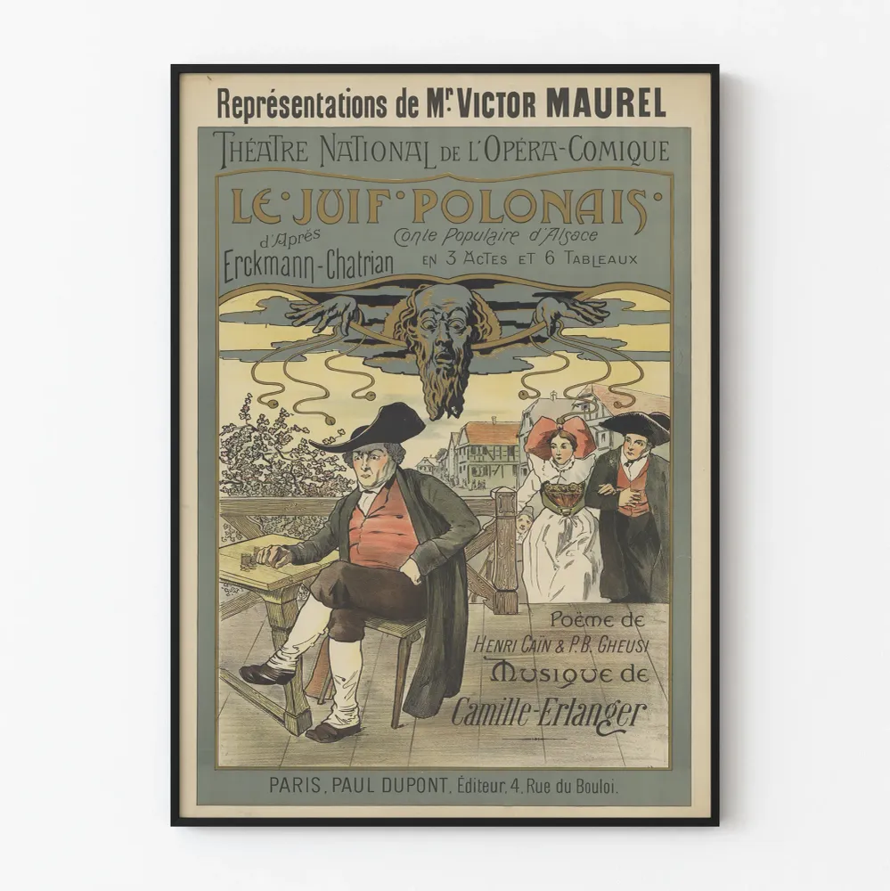 Affiche Théâtre Le Juif Polonais - Décoration murale vintage