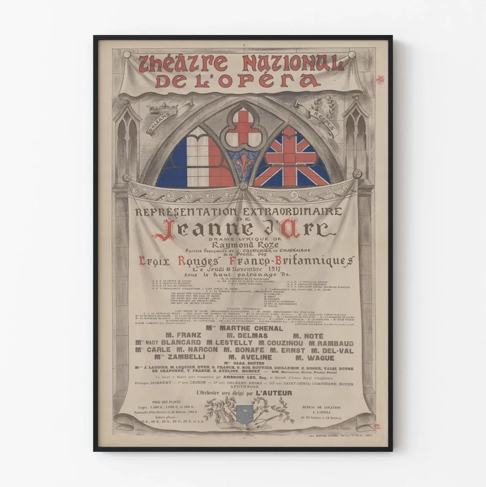Affiche Théâtre National de l'Opéra - Jeanne d'Arc 1917