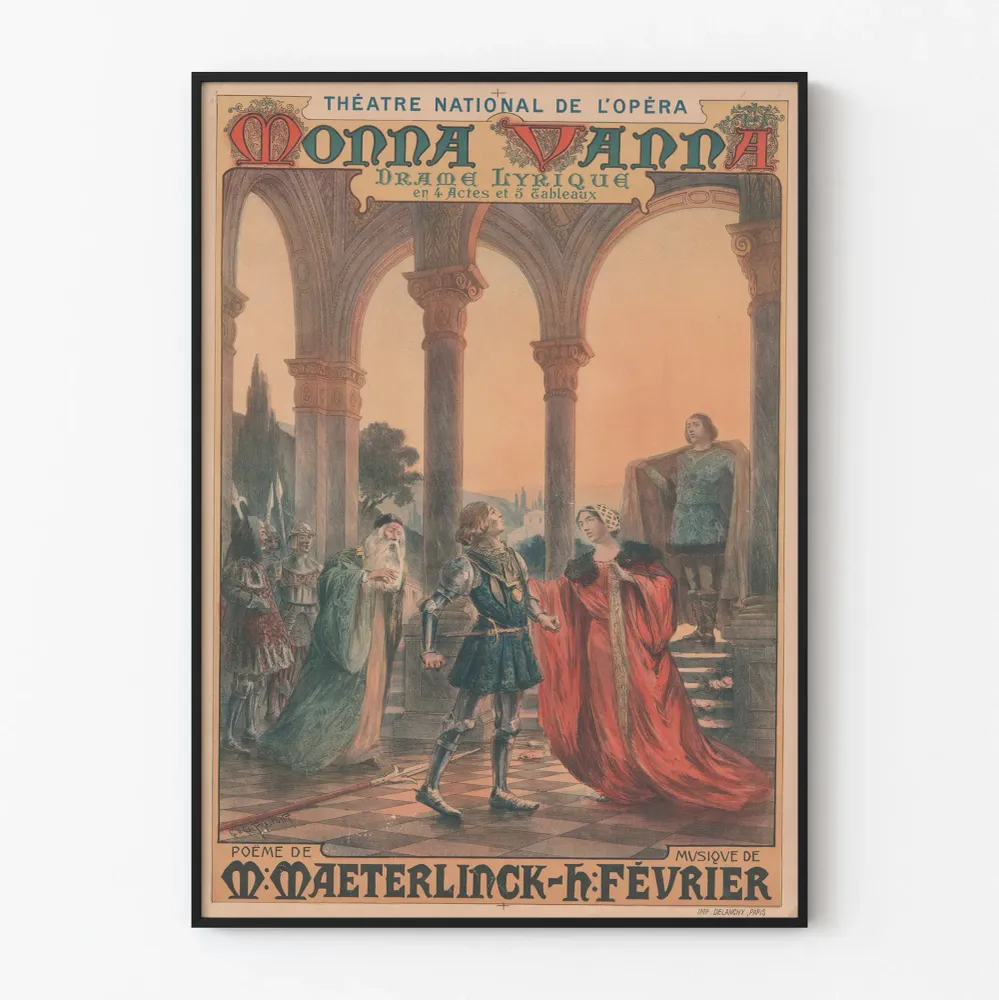 Affiche Théâtre National de l’Opéra Monna Vanna - Décoration Murale Vintage