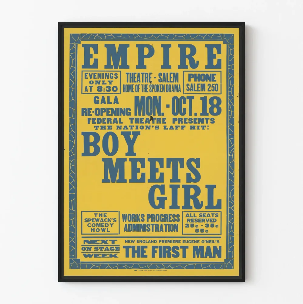 Affiche Théâtre Vintage Boy Meets Girl - Décoration Murale Rétro
