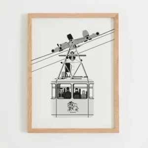 Affiche Télécabine – Minimaliste Noir & Blanc