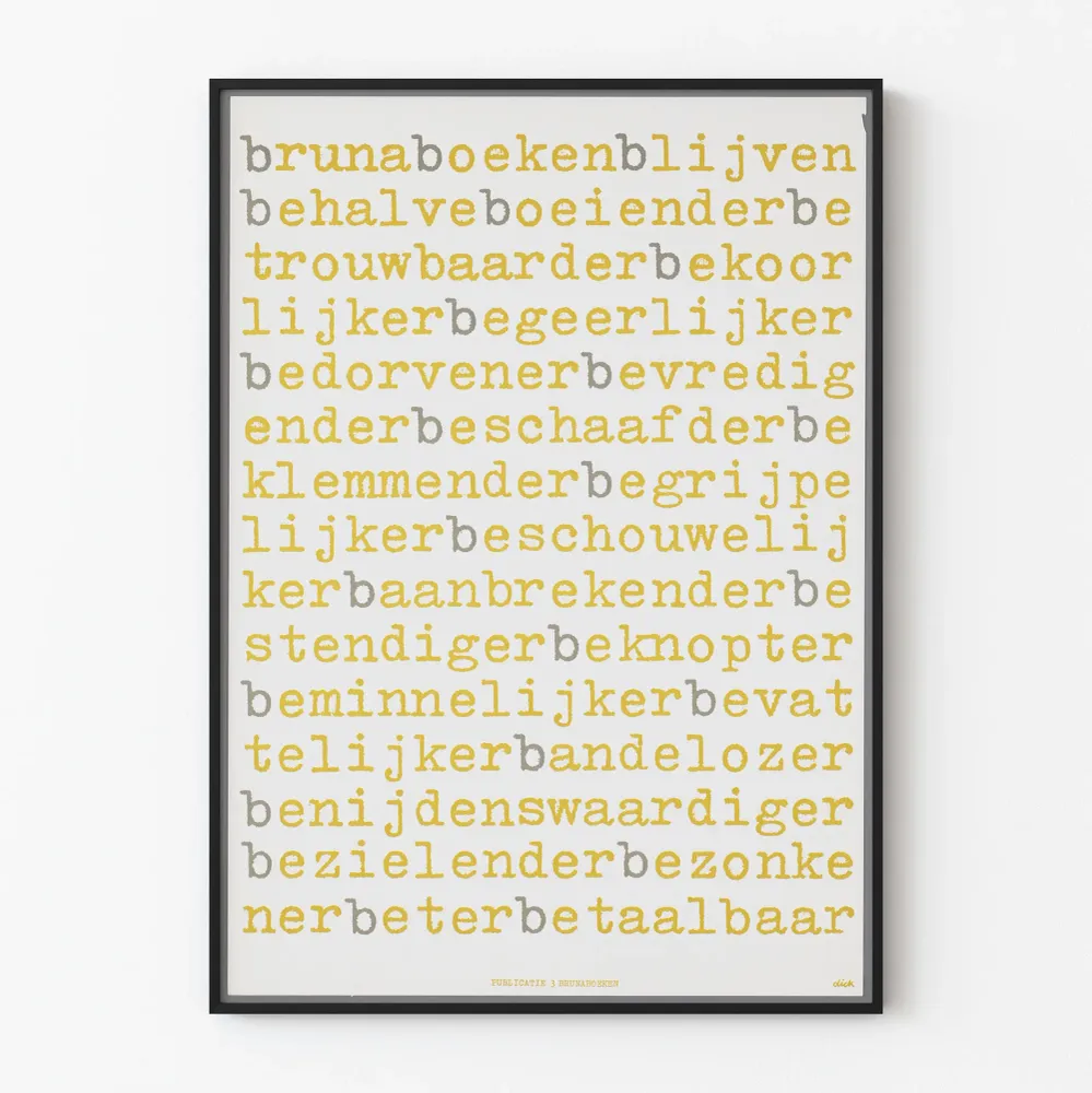 Affiche Typographique Abstraite Gris et Jaune