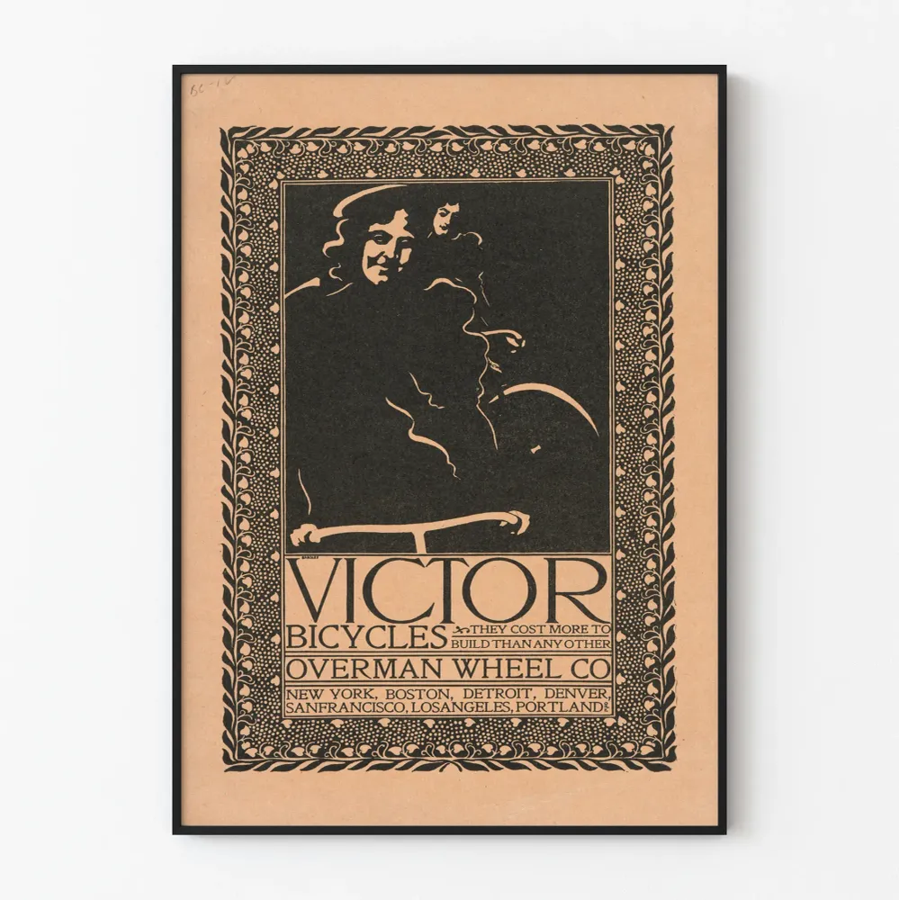Affiche Victor Bicycles Overman Wheel Co - Décoration Murale Vintage
