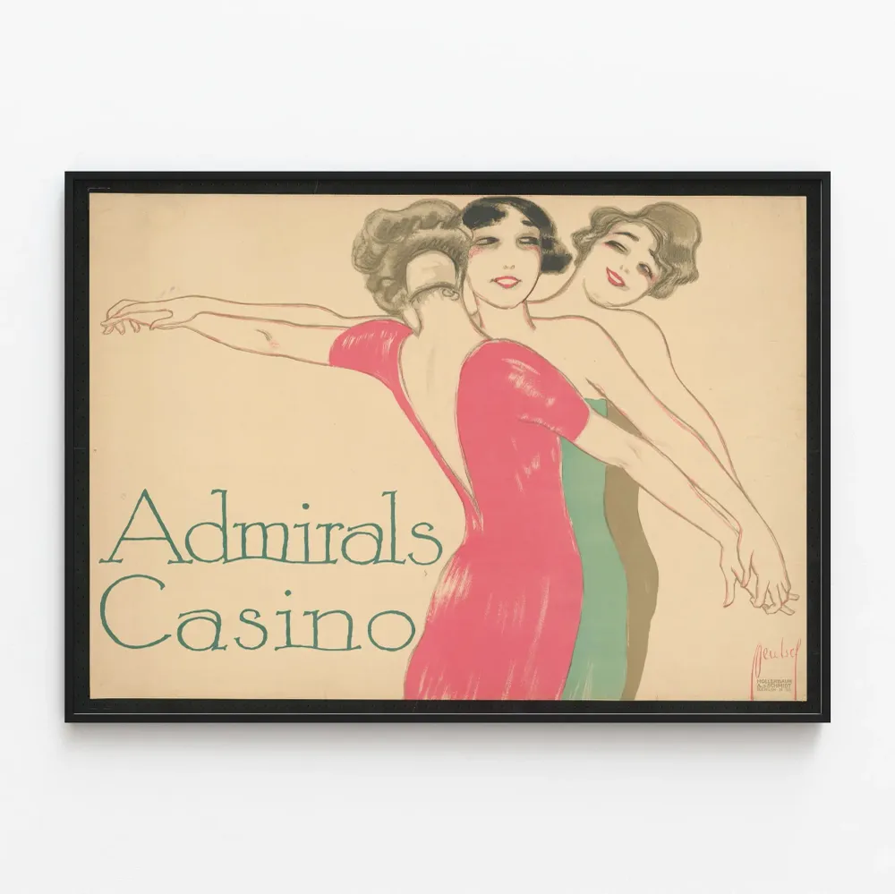 Affiche vintage Admirals Casino - Décoration murale rétro