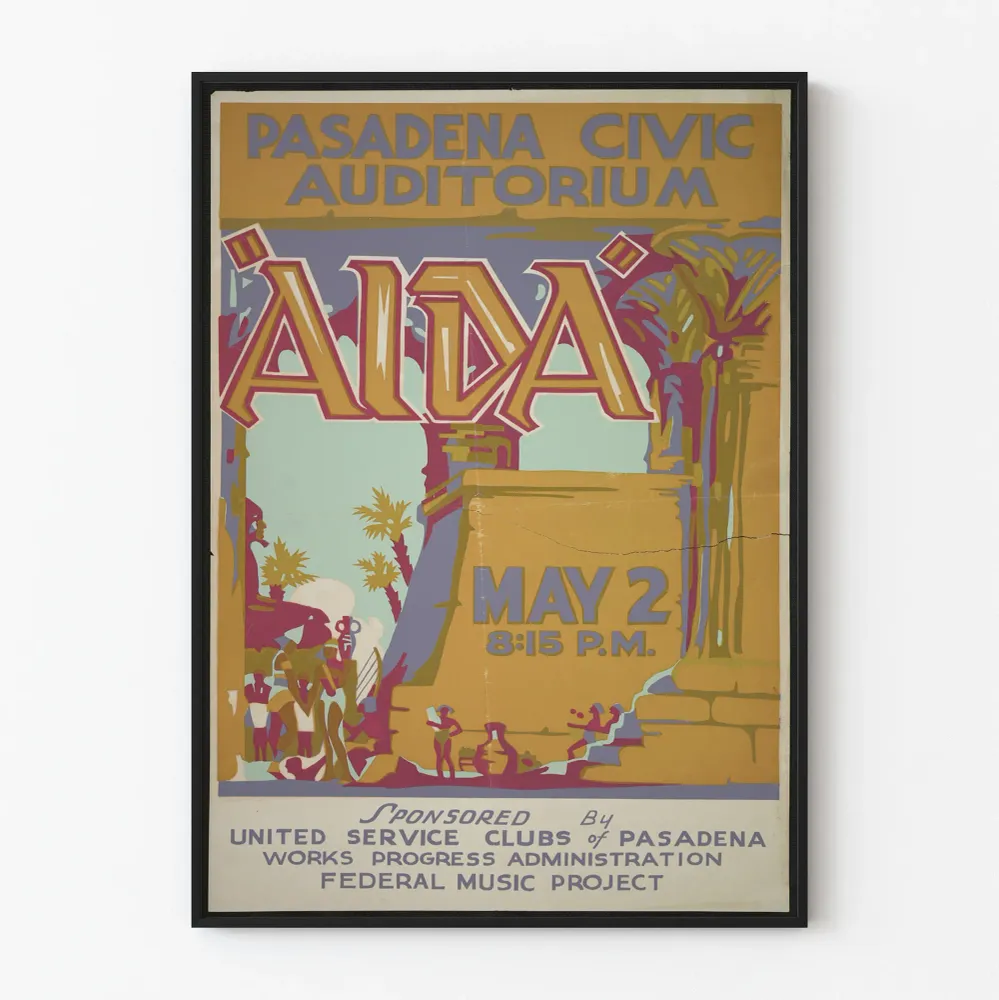 Affiche vintage Aida - Pasadena Civic Auditorium