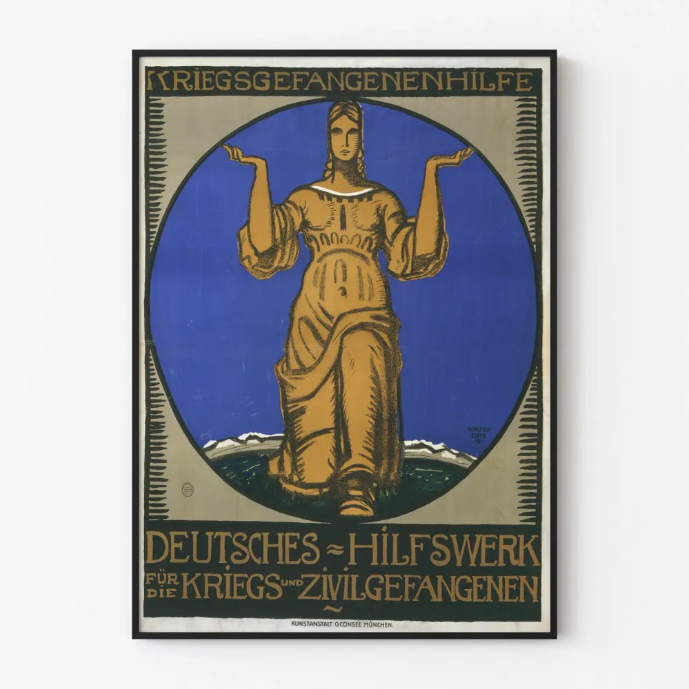 Affiche Vintage Aide aux Prisonniers de Guerre Allemande