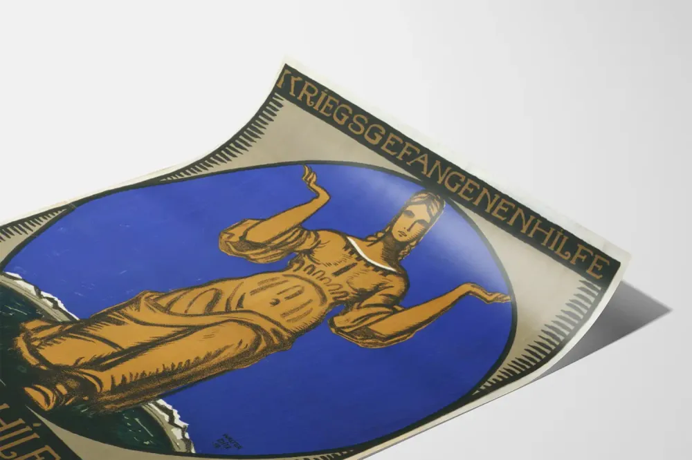 Affiche Vintage Aide aux Prisonniers de Guerre Allemande