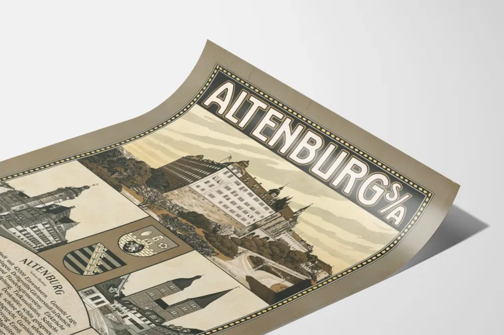 Affiche vintage Altenburg Sachsen - Décoration murale historique