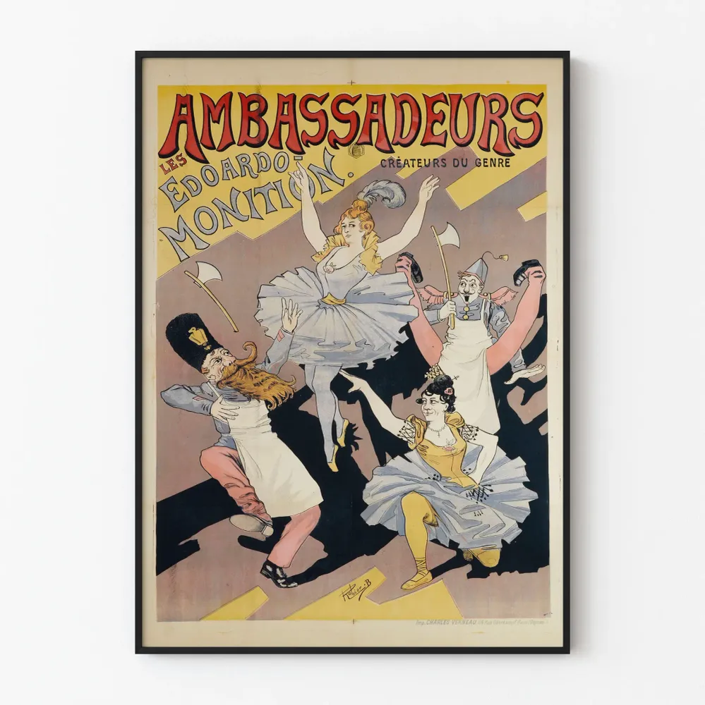 Affiche Vintage Ambassadeurs Les Édoardo Monition Créateurs du Genre