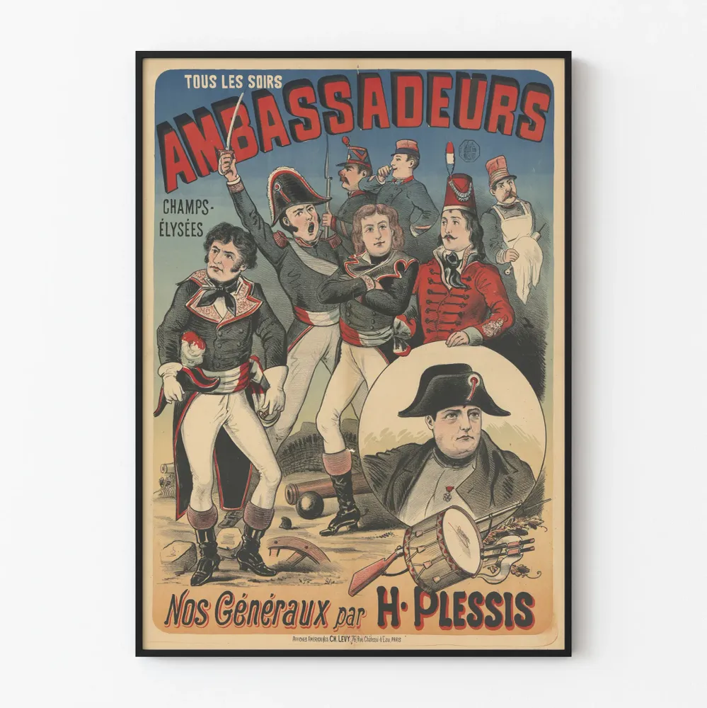 Affiche Vintage Ambassadeurs Nos Généraux par H. Plessis