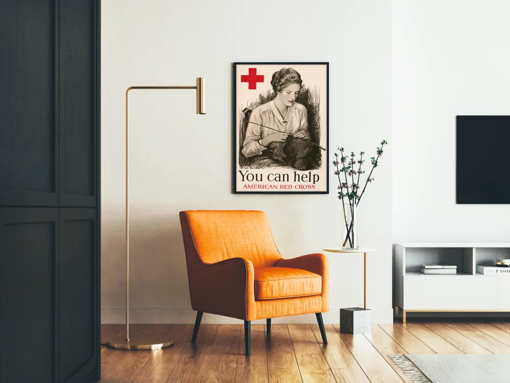 Affiche vintage American Red Cross aide et solidarité