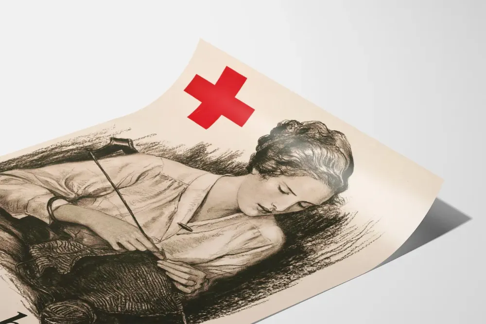Affiche vintage American Red Cross aide et solidarité