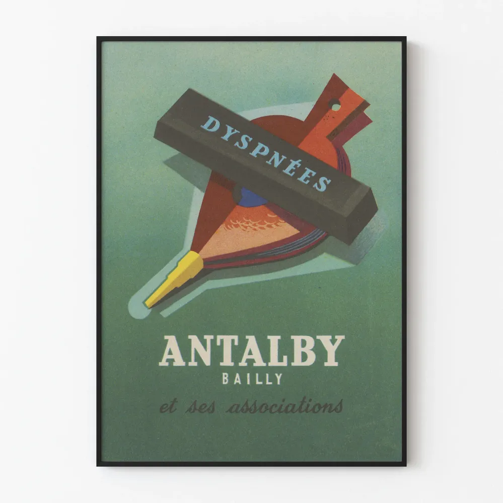 Affiche vintage Antalby Bailly Dyspnées - Décoration murale rétro