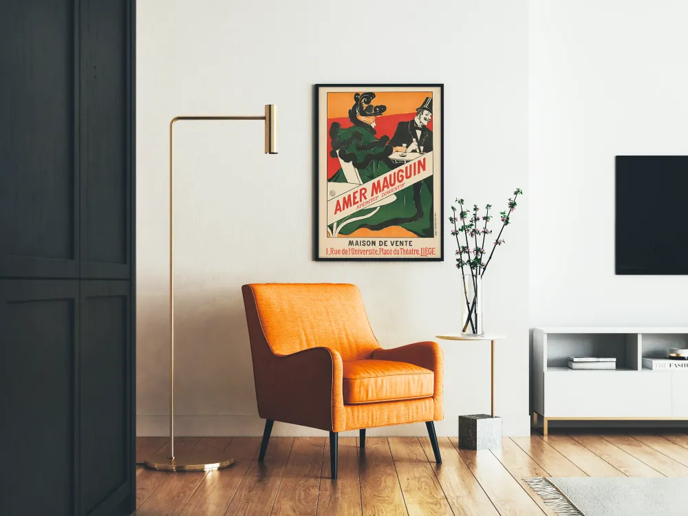 Affiche Vintage Apéritif Digestif Amer Mauguin