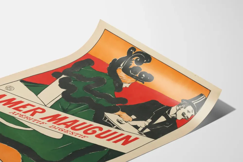 Affiche Vintage Apéritif Digestif Amer Mauguin