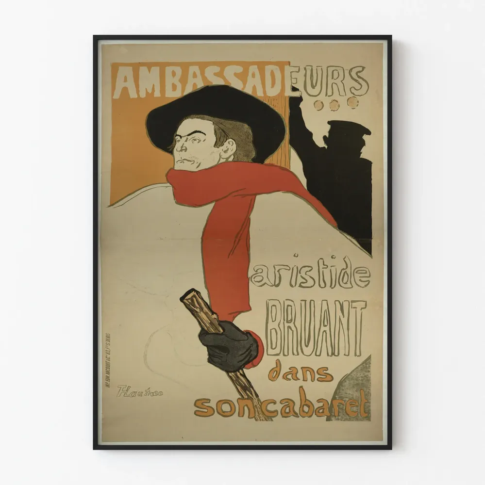 Affiche vintage Aristide Bruant dans son cabaret pour décoration murale