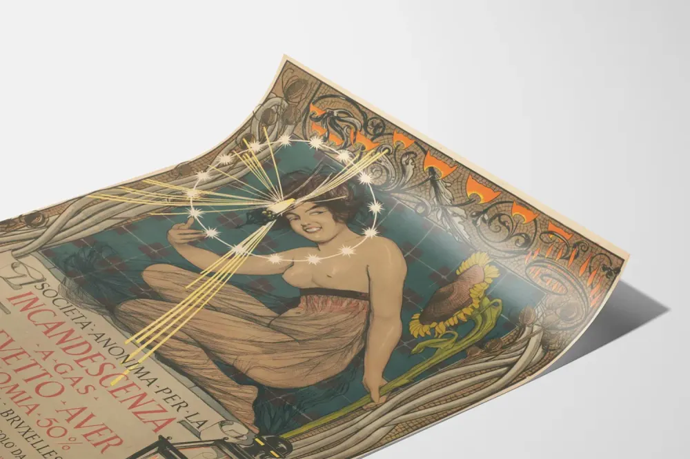Affiche vintage Art nouveau Incandescence à gaz
