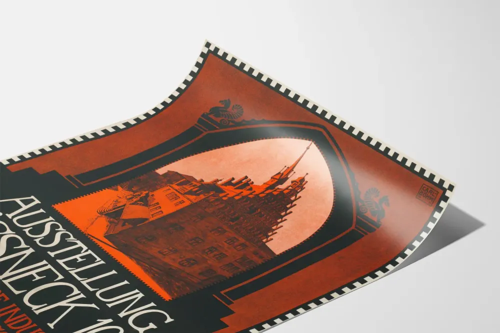 Affiche Vintage Ausstellung Pößneck 1912 - Décoration Murale Historique