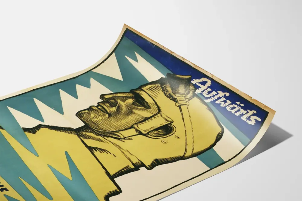 Affiche vintage aviation bavaroise Aufwärts Oberbayerische Flugspende