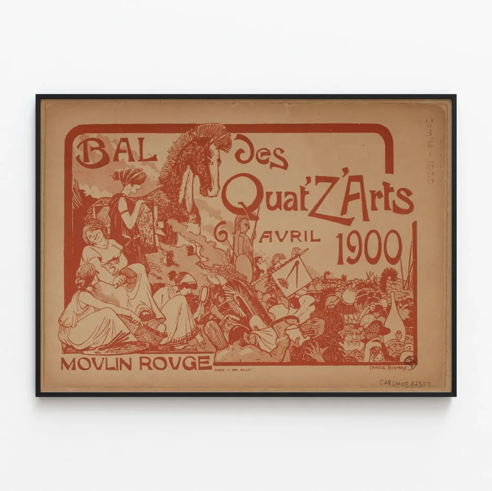 Affiche Vintage Bal des Quat'z'Arts 1900 au Moulin Rouge