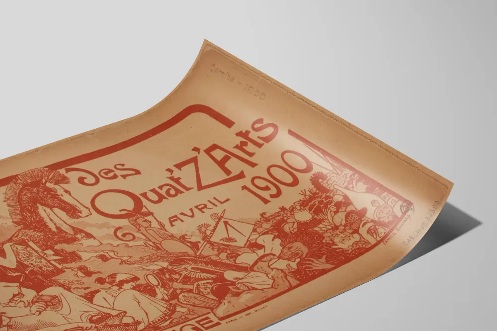 Affiche Vintage Bal des Quat'z'Arts 1900 au Moulin Rouge