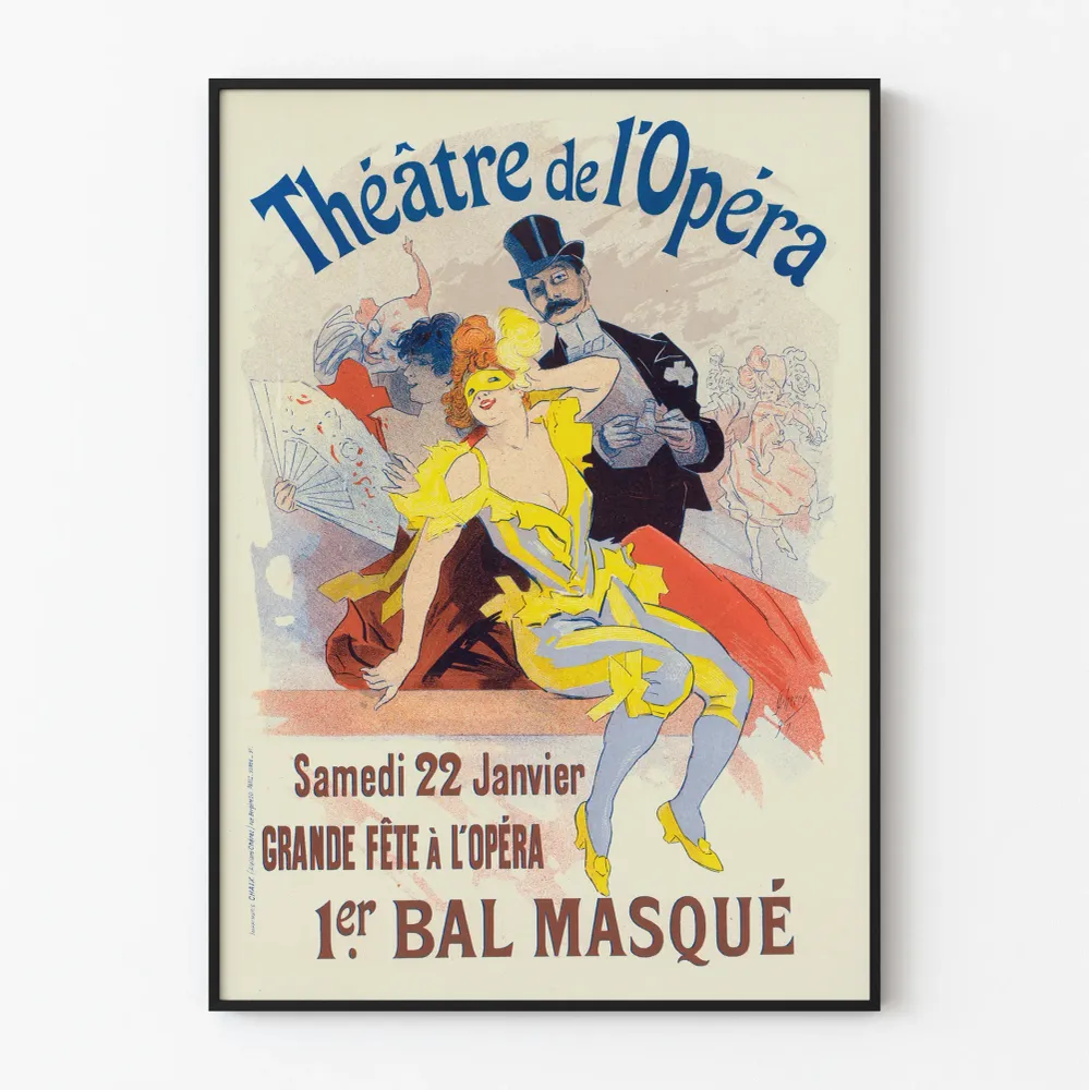 Affiche vintage Bal Masqué au Théâtre de l'Opéra