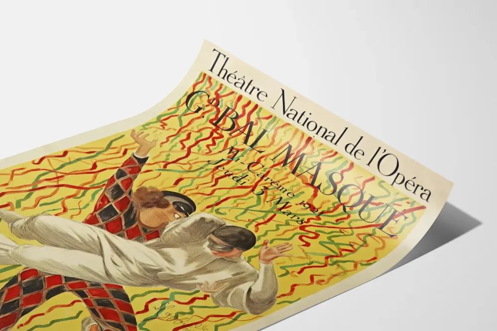 Affiche Vintage Bal Masqué Théâtre National de l'Opéra 1921