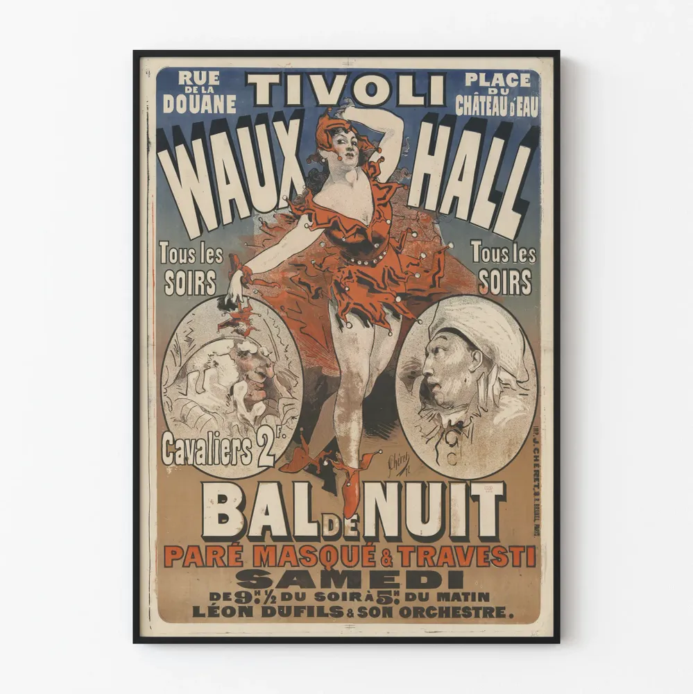 Affiche Vintage Bal de Nuit au Waux Hall de Tivoli