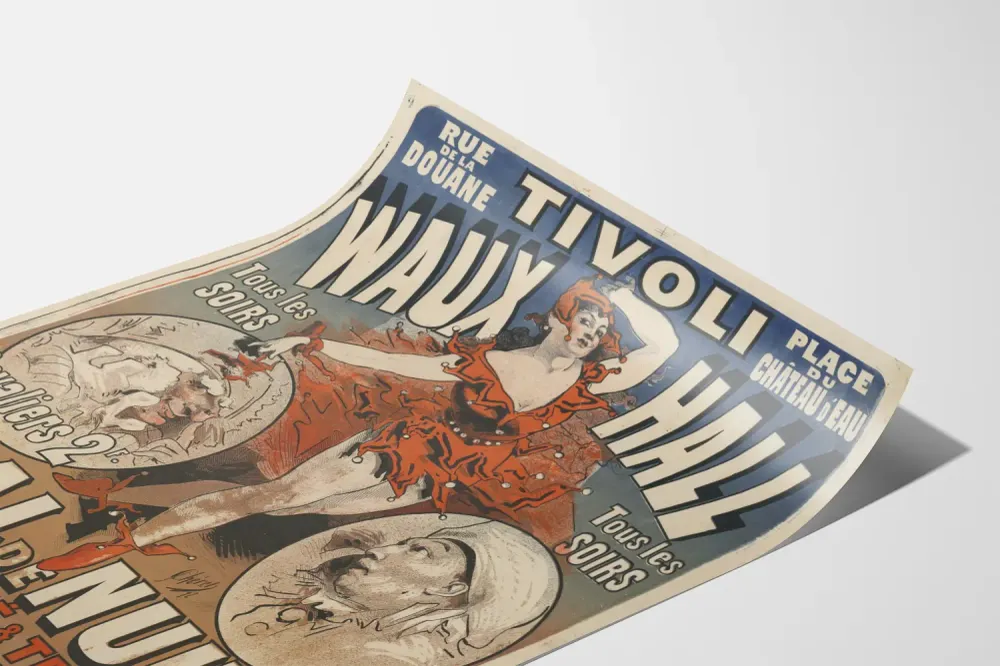Affiche Vintage Bal de Nuit au Waux Hall de Tivoli