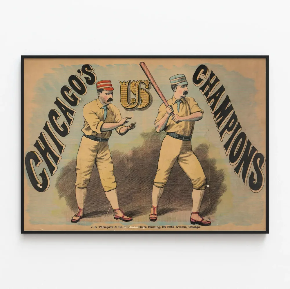 Affiche Vintage Baseball Chicago US Champions