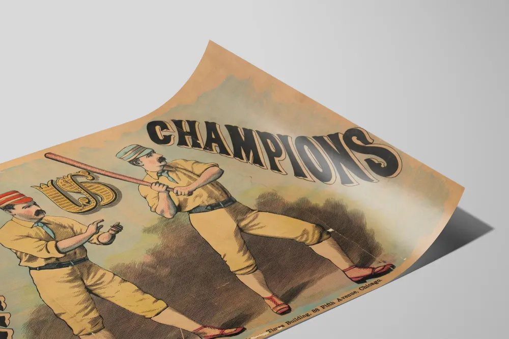 Affiche Vintage Baseball Chicago US Champions