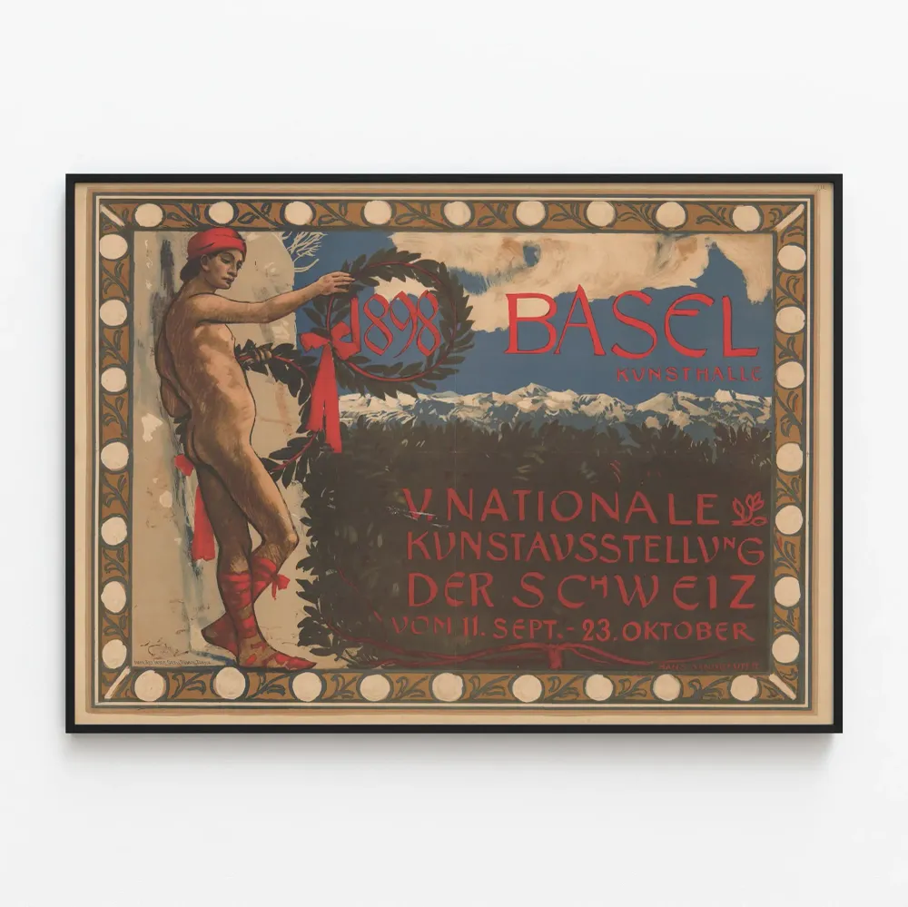 Affiche vintage Basel 1898 exposition nationale d'art suisse