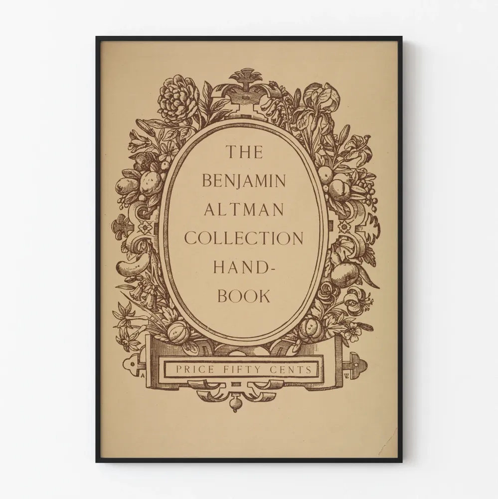 Affiche vintage Benjamin Altman Collection Handbook pour décoration murale