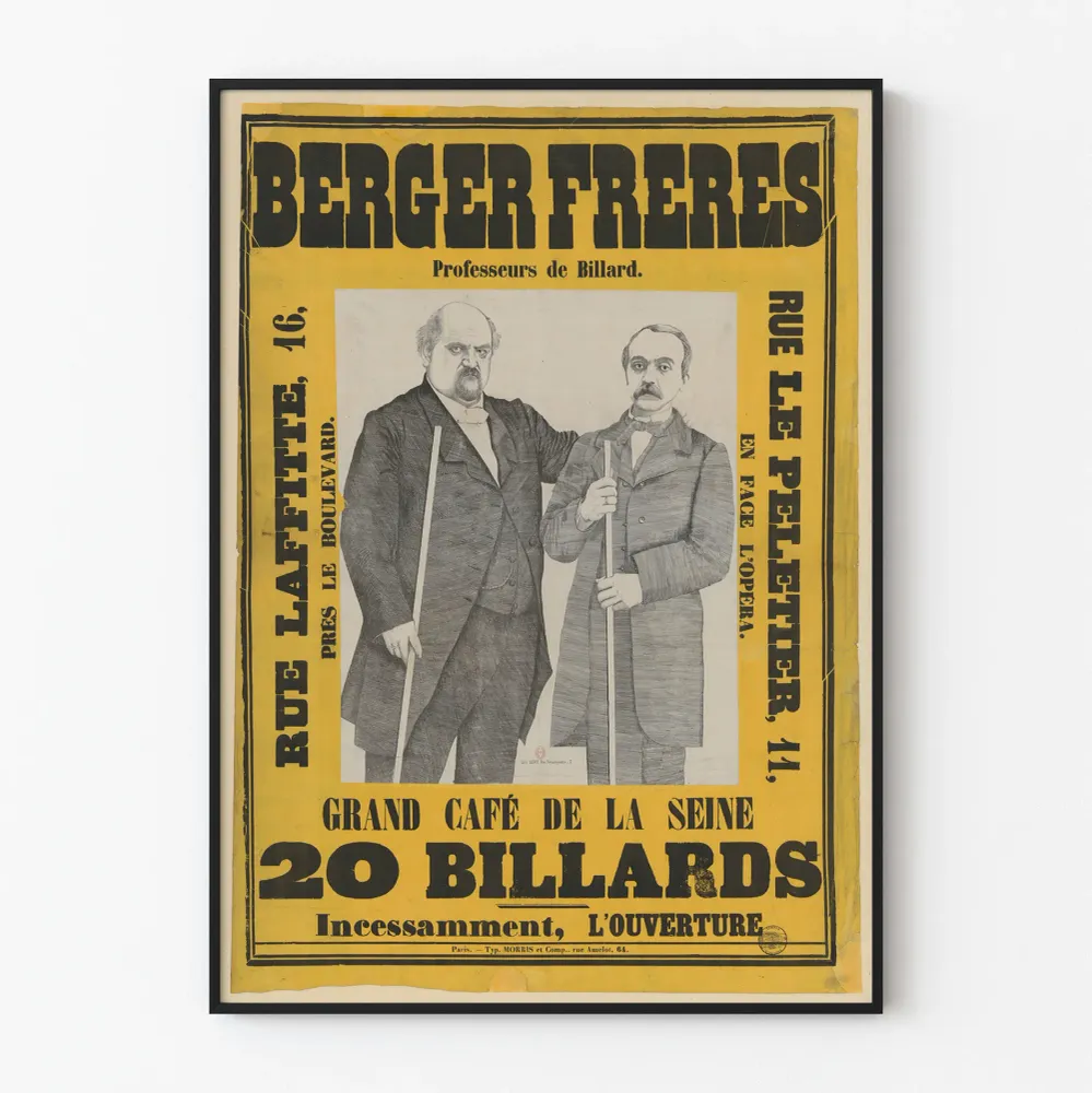 Affiche Vintage Berger Frères Professeurs de Billard